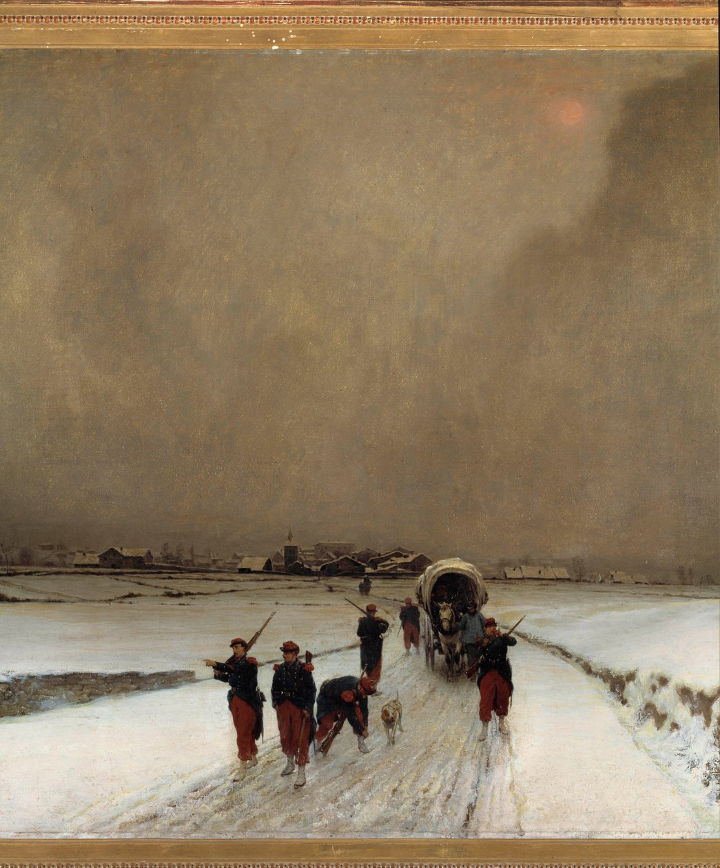1870-es háború: „” a vonatok, hóhatás”” Auguste Chenu Dit Fleury festménye (1833-1875) 1870 V. 1,7x1,5 m Párizs, Muse d