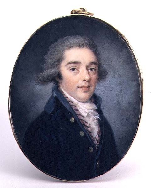 Fiatal férfi portréja, 1790 körül (akvarell és gouache) alkotó: Augustin Ritt