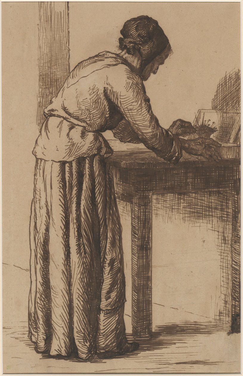 öregasszony dolgozik alkotó: Augustin Théodule Ribot