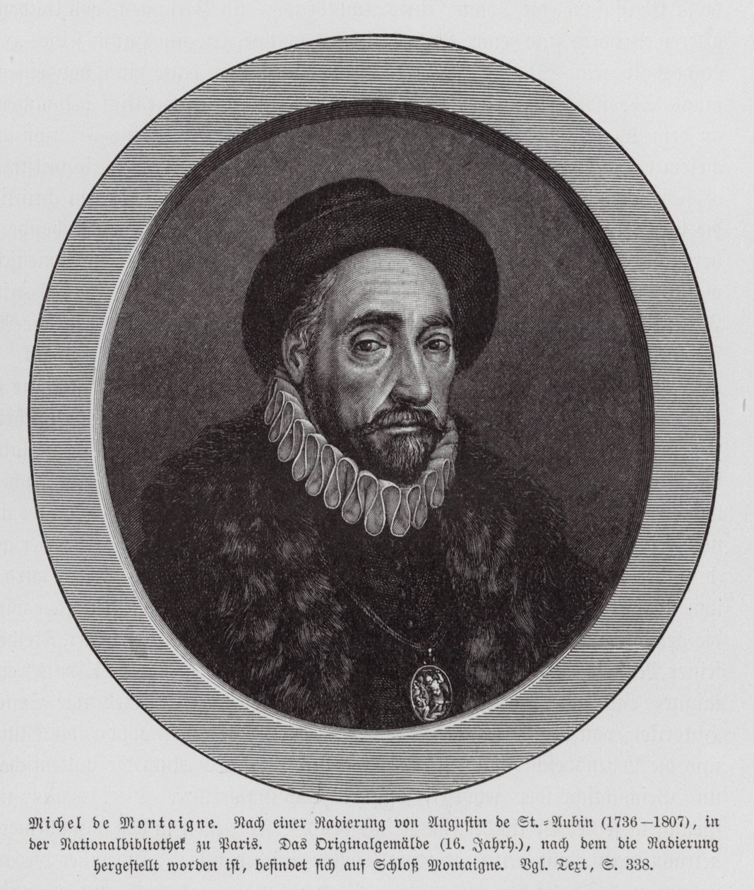 Michel de Montaigne, francia filozófus (metszet) alkotó: Augustin de (after) Saint-Aubin
