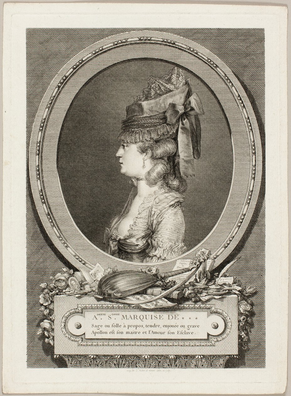 Adrienne-Sophie, *** márkiné alkotó: Augustin de Saint-Aubin