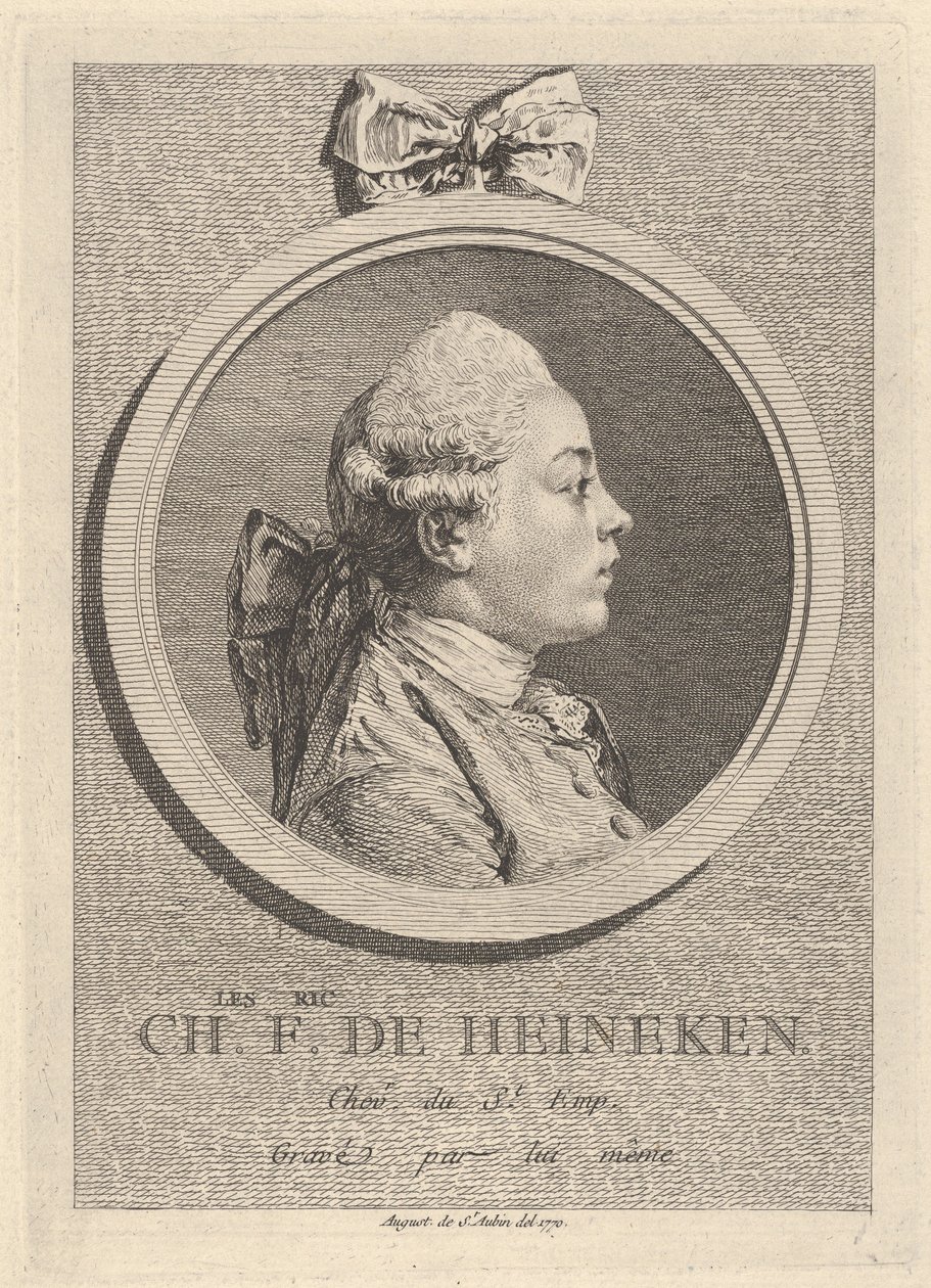 Charles-Frédéric de Heinecken portréja alkotó: Augustin de Saint-Aubin