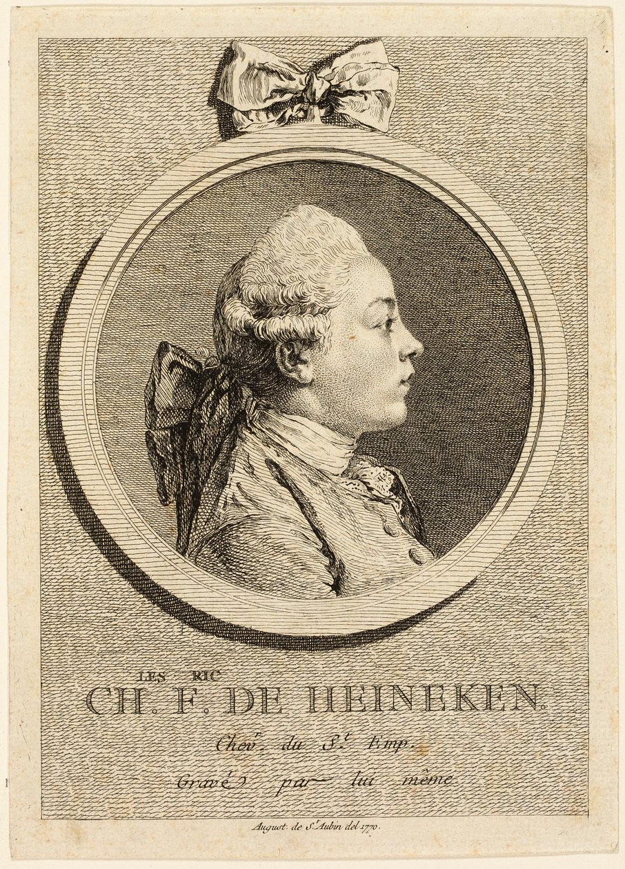 Charles Frederick de Heincken portréja alkotó: Augustin de Saint-Aubin