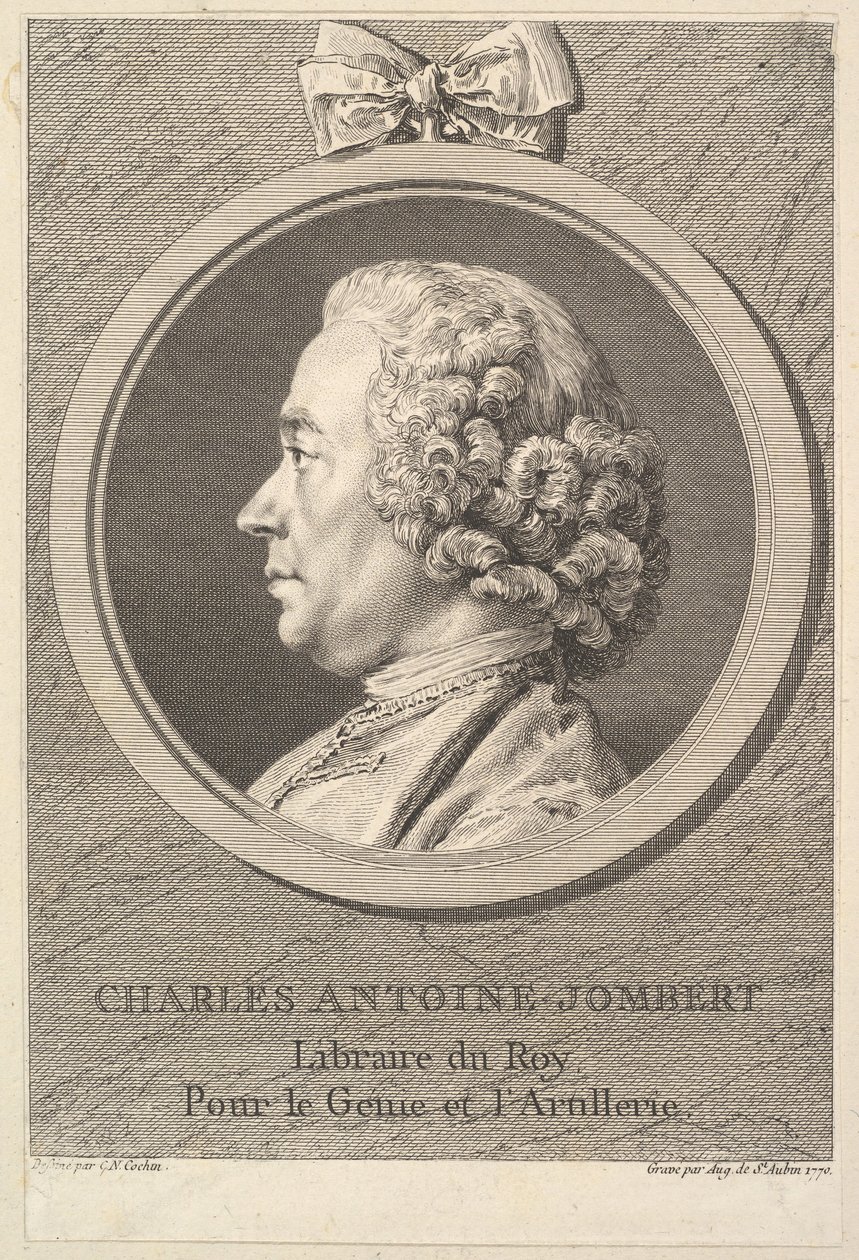 Charles-Antoine Jombert portréja, 1770. alkotó: Augustin de Saint Aubin