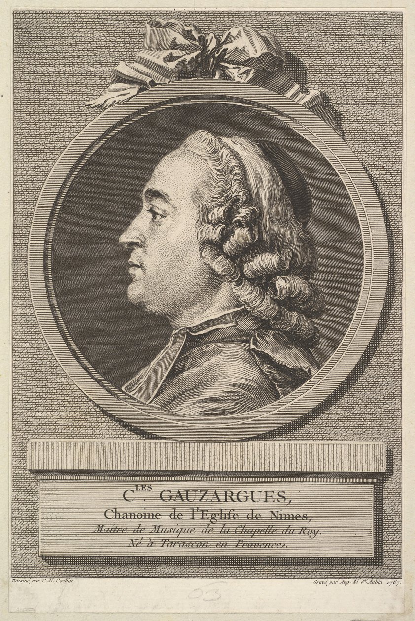 Charles Gauzargues portréja, 1767. alkotó: Augustin de Saint Aubin