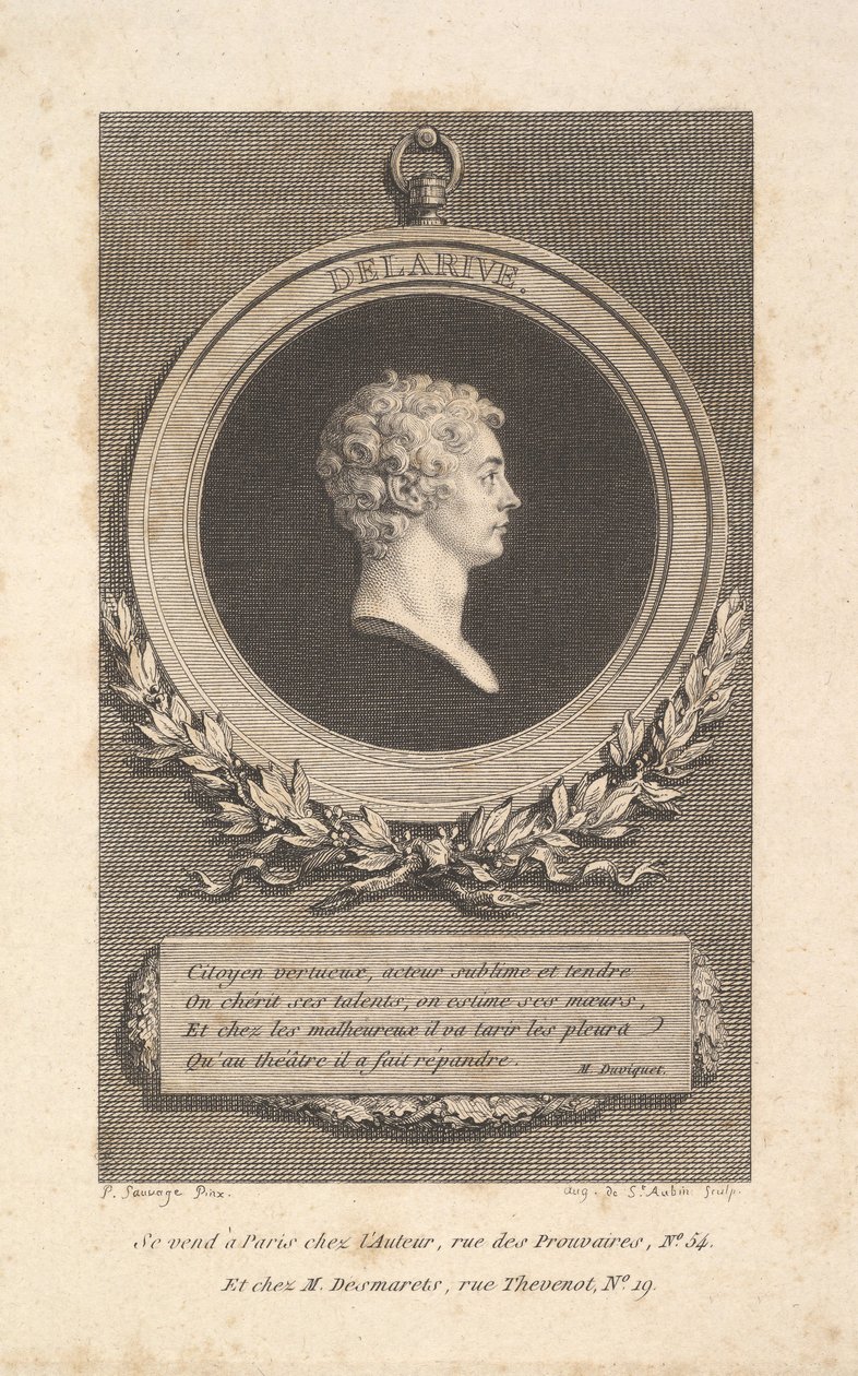 De Larive portréja, 1785. alkotó: Augustin de Saint Aubin