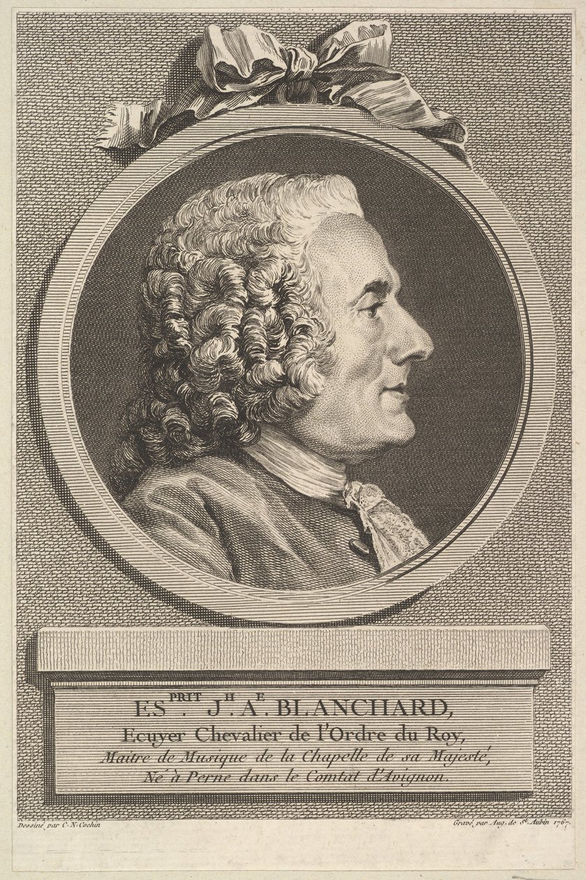 Esprit-Joseph-Antoine Blanchard portréja, 1767. alkotó: Augustin de Saint-Aubin