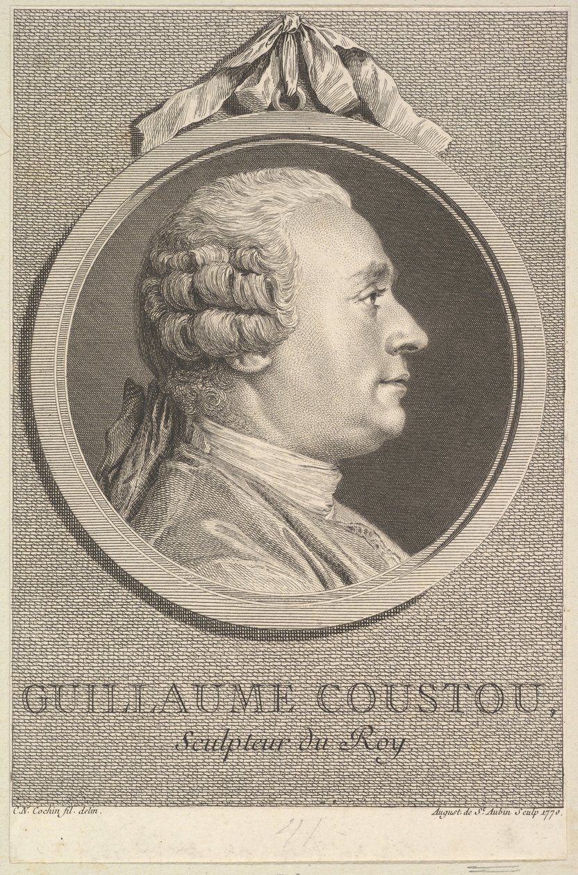 Guillaume Coustou portréja, 1770. alkotó: Augustin de Saint Aubin