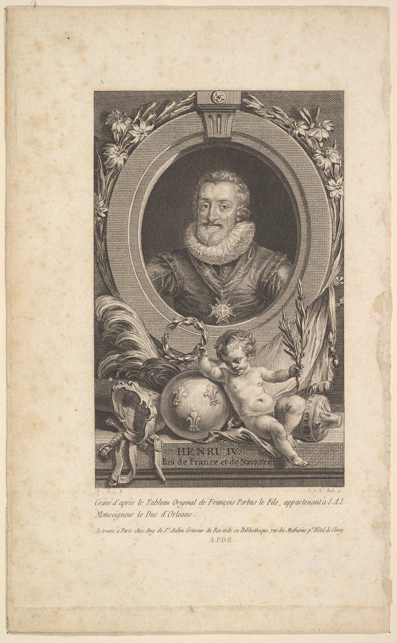 IV. Henrik portréja, 1777. alkotó: Augustin de Saint Aubin
