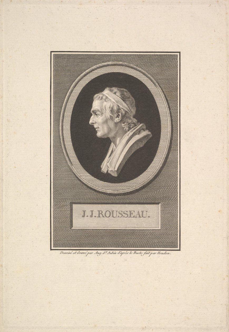 J.J. Rousseau portréja, 1801. alkotó: Augustin de Saint Aubin