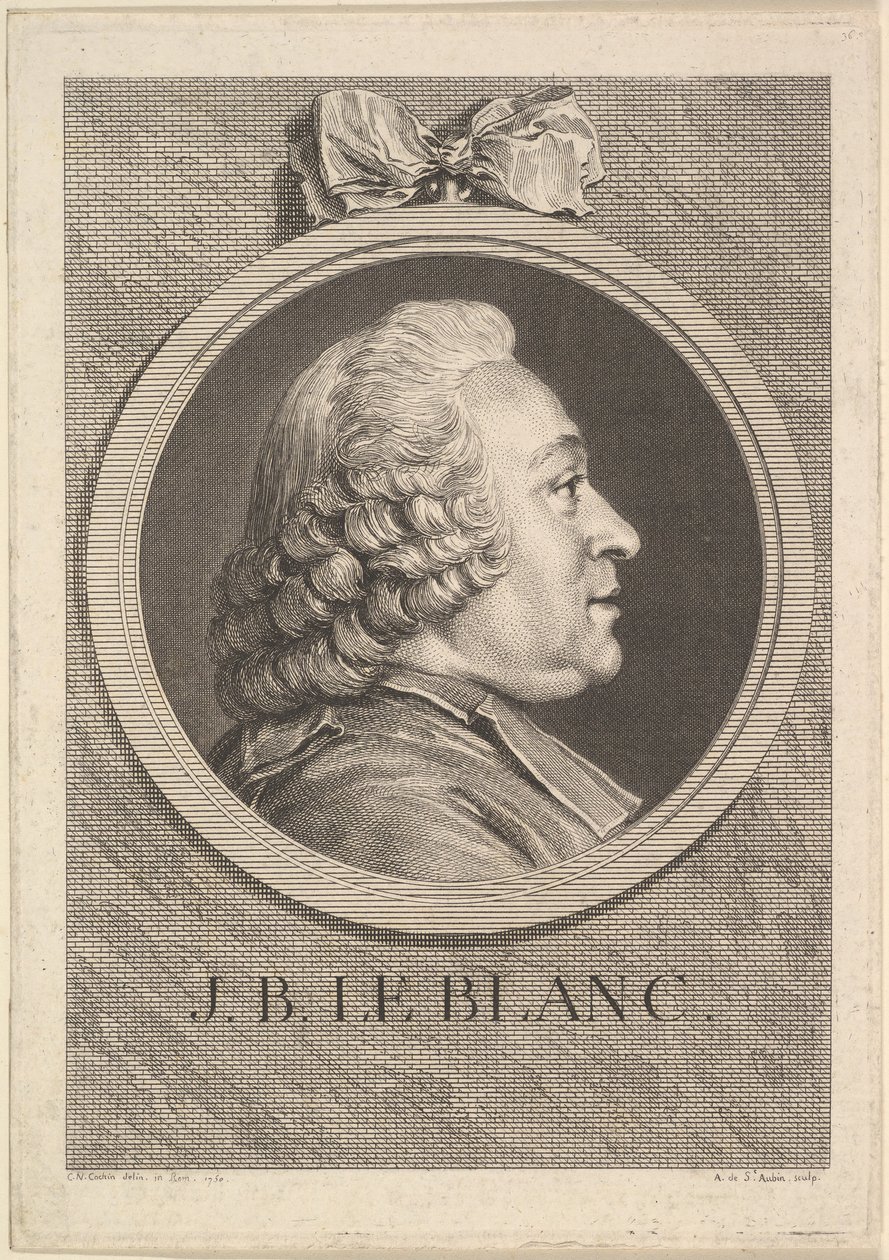 Jean-Baptiste Le Blanc portréja, 1750. alkotó: Augustin de Saint Aubin