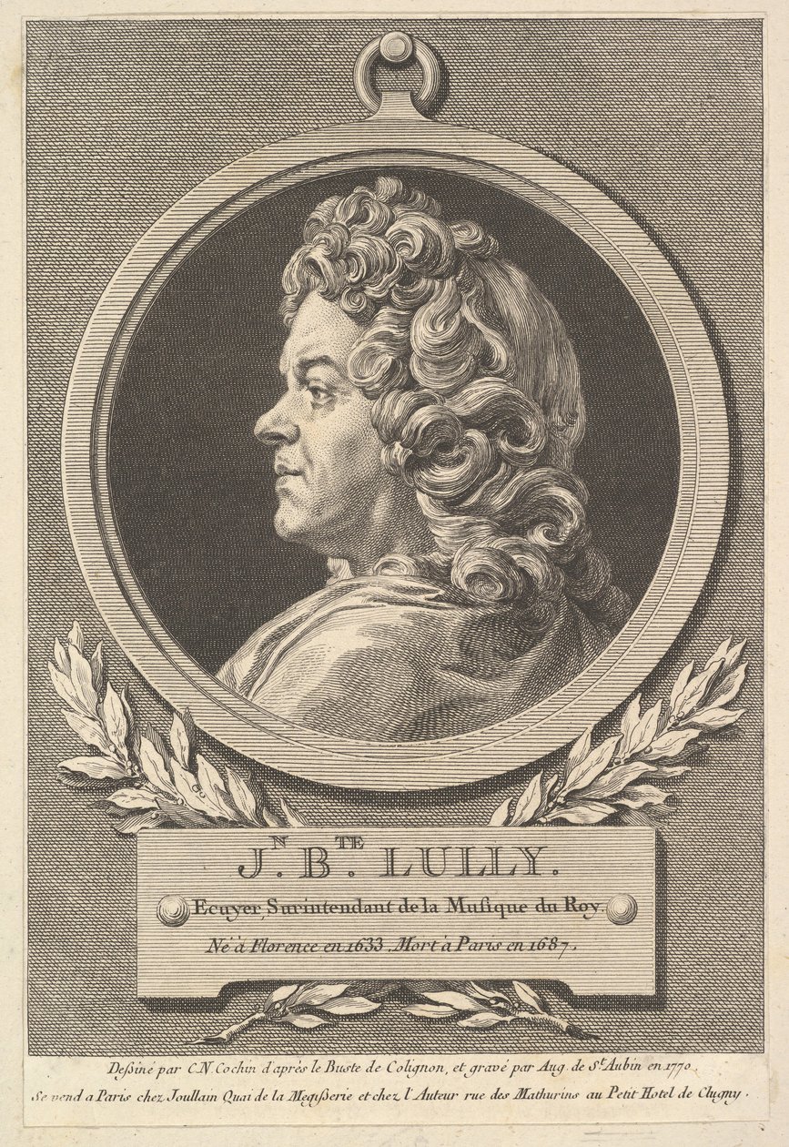 Jean-Baptiste Lully portréja, 1770. alkotó: Augustin de Saint Aubin