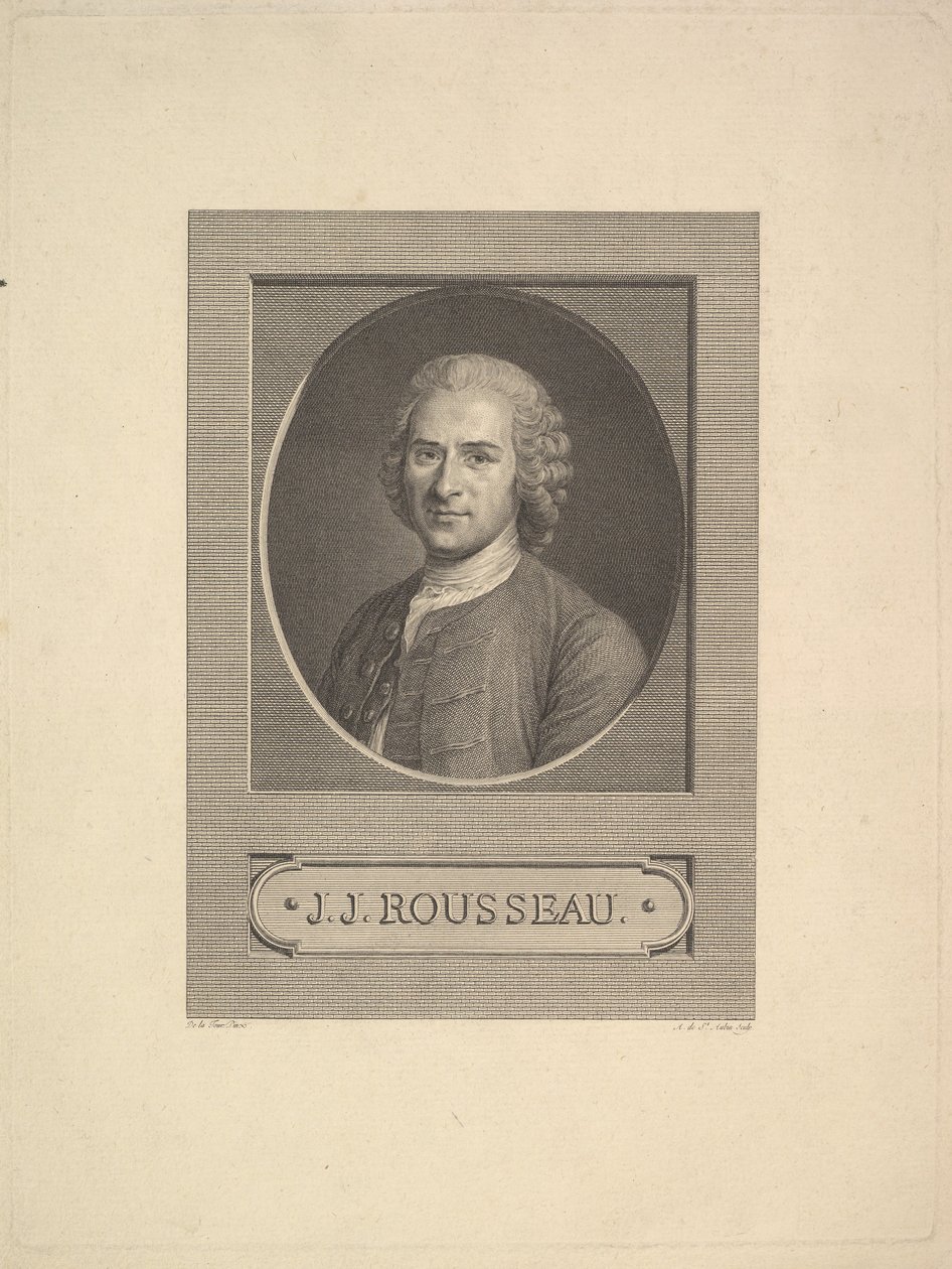 Jean-Jacques Rousseau portréja, 1777. alkotó: Augustin de Saint Aubin
