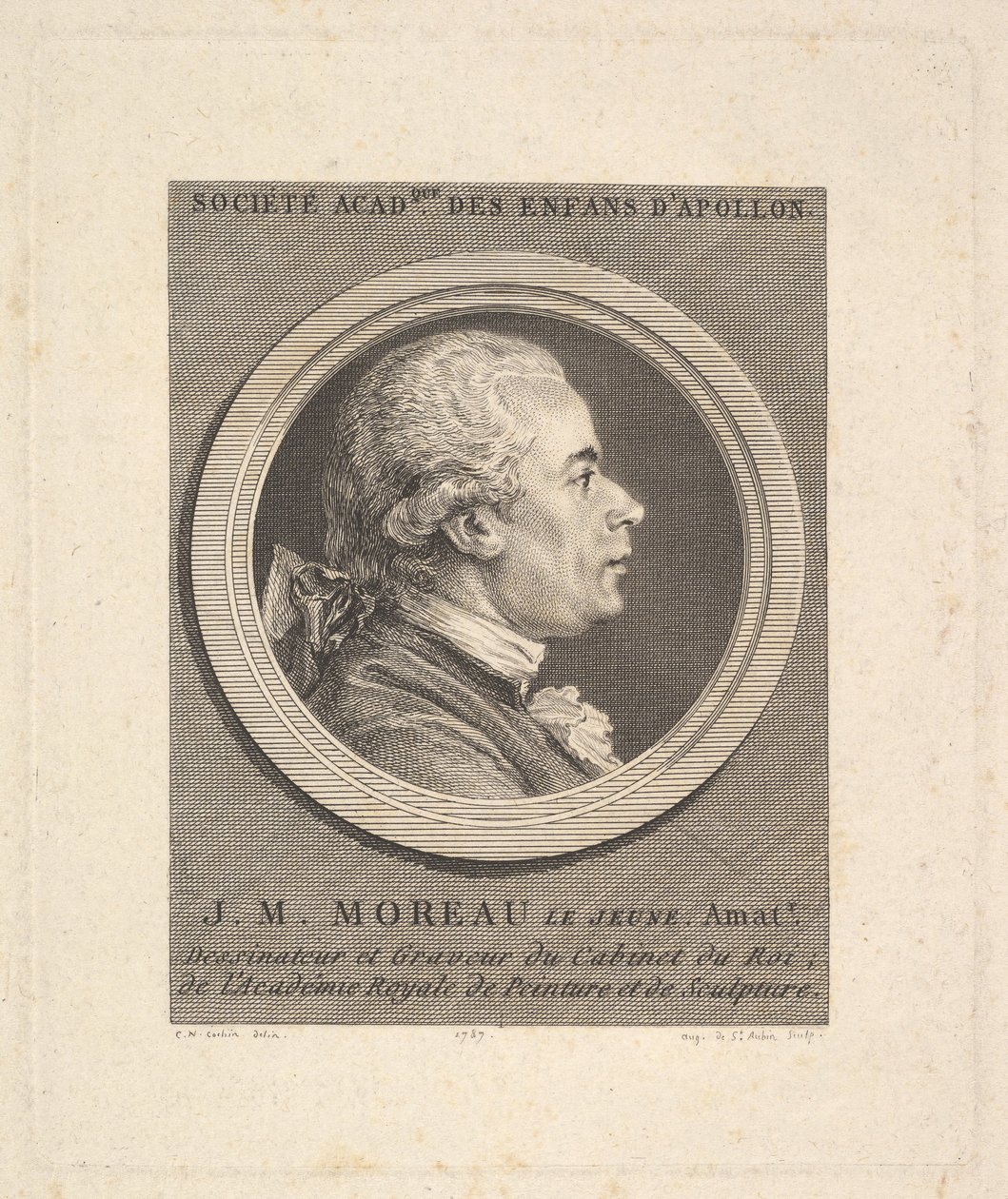 Jean-Michel Moreau portréja, 1787. alkotó: Augustin de Saint Aubin
