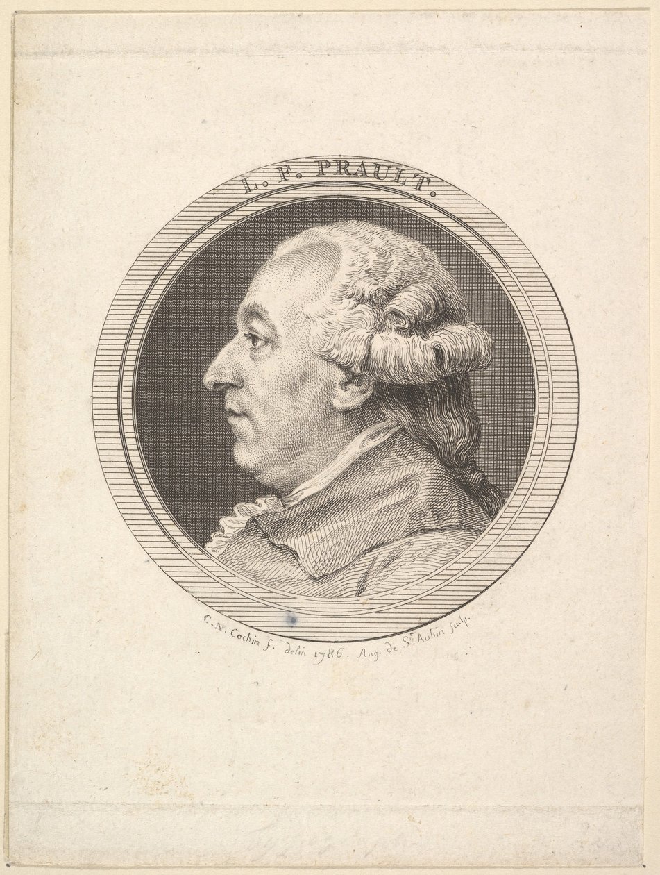 L. F. Prault portréja, 1787. alkotó: Augustin de Saint Aubin