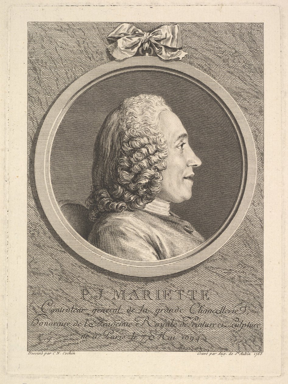 Pierre-Jean Mariette portréja, 1765. alkotó: Augustin de Saint Aubin