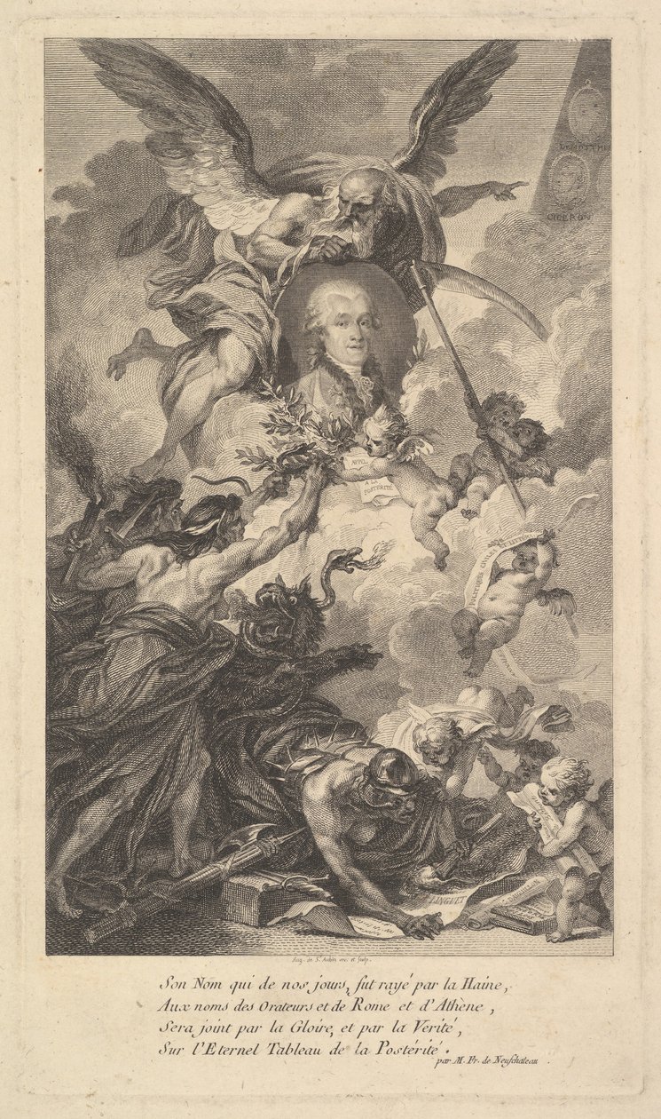 Simon-Nicolas-Henri Linguet portréja, 1780. alkotó: Augustin de Saint Aubin