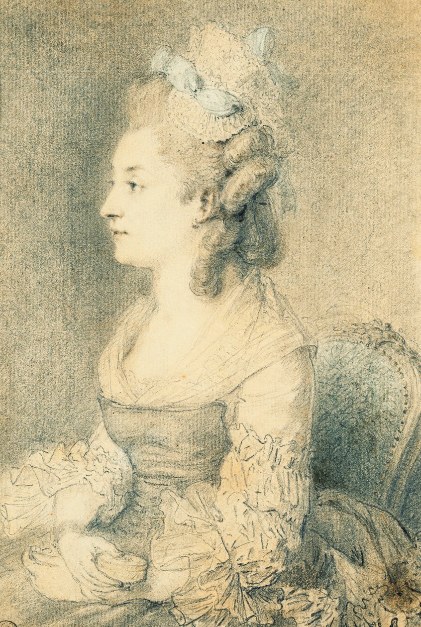 A művész feleségének portréja alkotó: Augustin de Saint Aubin