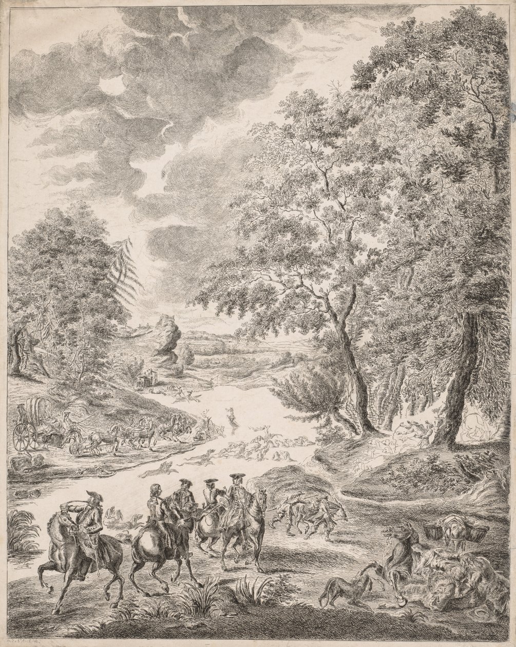 A Szarvasvadászat alkotó: Augustin de Saint Aubin