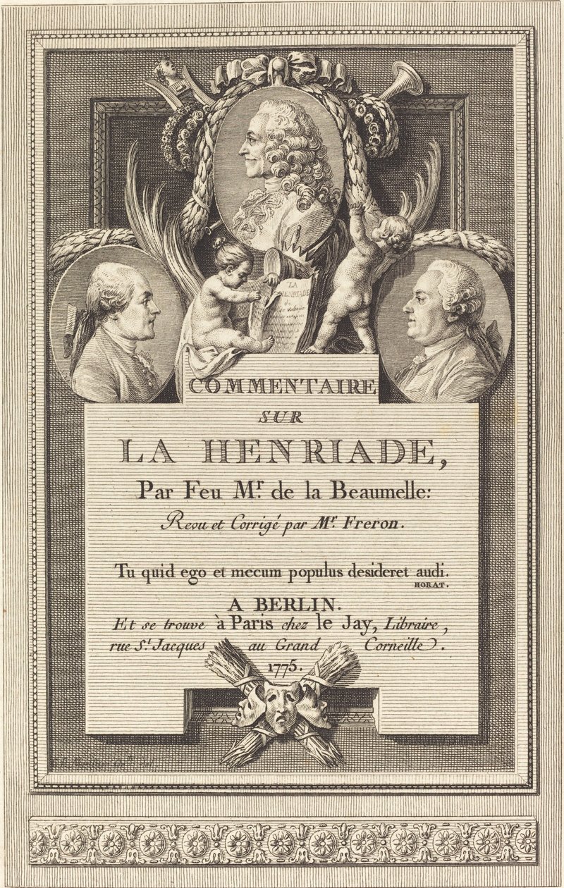 Kommentár a Henriade-hoz alkotó: Augustin de Saint Aubin after Clément Pierre Marillier