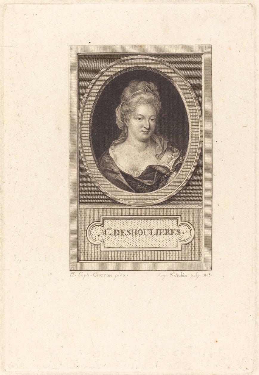 Antoinette du Ligier a La Garde Deshoulieres-ből alkotó: Augustin de Saint Aubin after Elisabeth Sophie Cheron