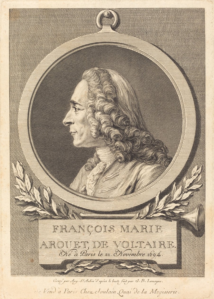 Francois Marie Arouet, Voltaire alkotó: Augustin de Saint Aubin after Jean Baptiste Lemoyne II