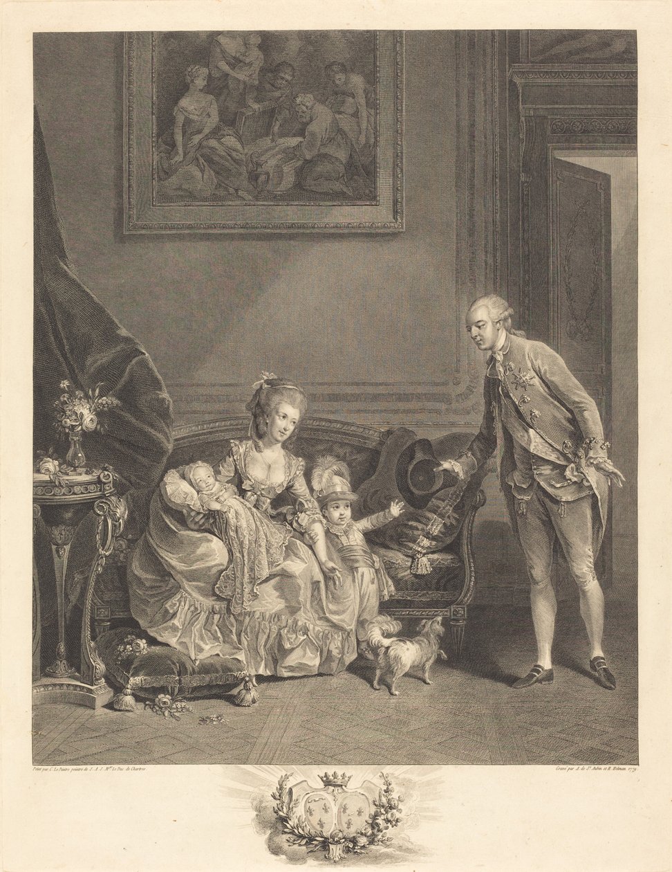 Chartres hercege, felesége és gyermekei alkotó: Augustin de Saint Aubin and Isidore Stanislas Helman