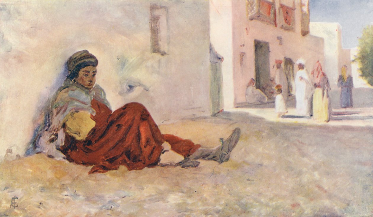 Egy utca Biskrában (színes litográfia) alkotó: Augustine Fitzgerald