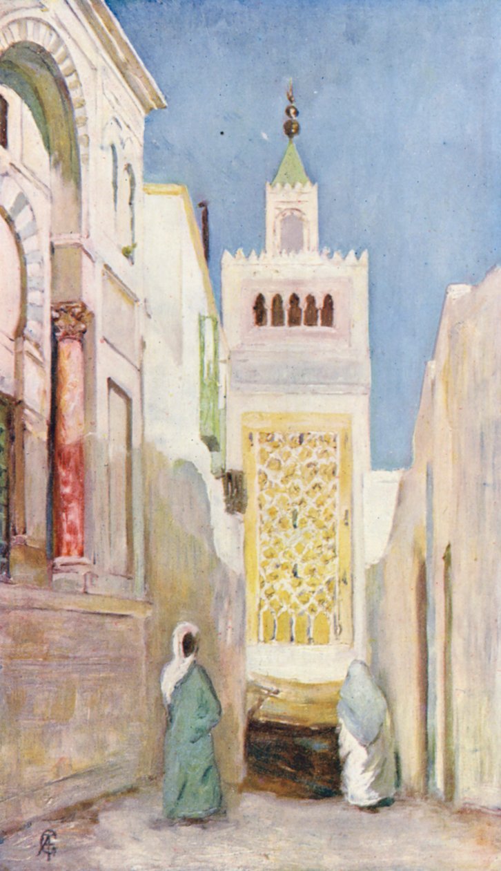 Egy tuniszi utca (színes litográfia) alkotó: Augustine Fitzgerald