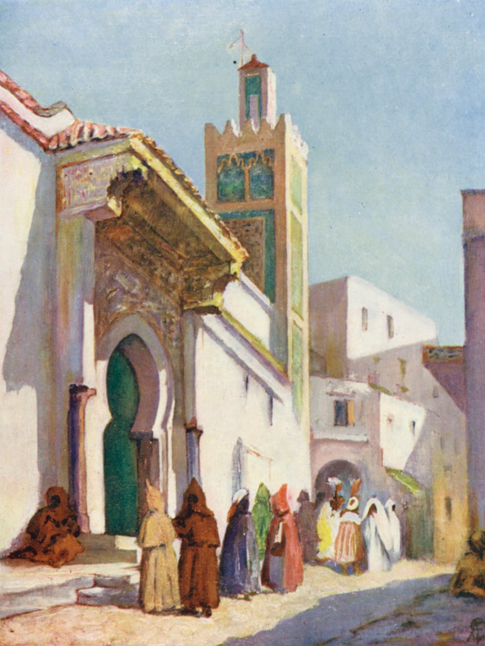 A nagy mecset, Tanger (színes litográfia) alkotó: Augustine Fitzgerald