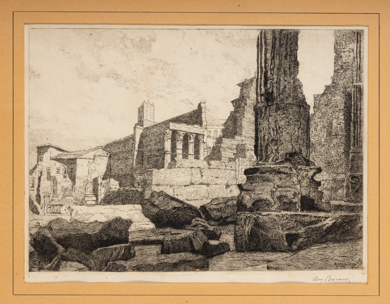 Római romok (metszet) alkotó: Augusto Baracchi
