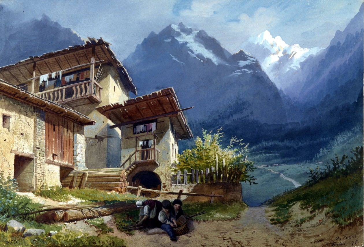 Gaetano Donizetti "Linda di Chamounix" című operájának díszletterve, Torino, 1875 alkotó: Augusto Ferri