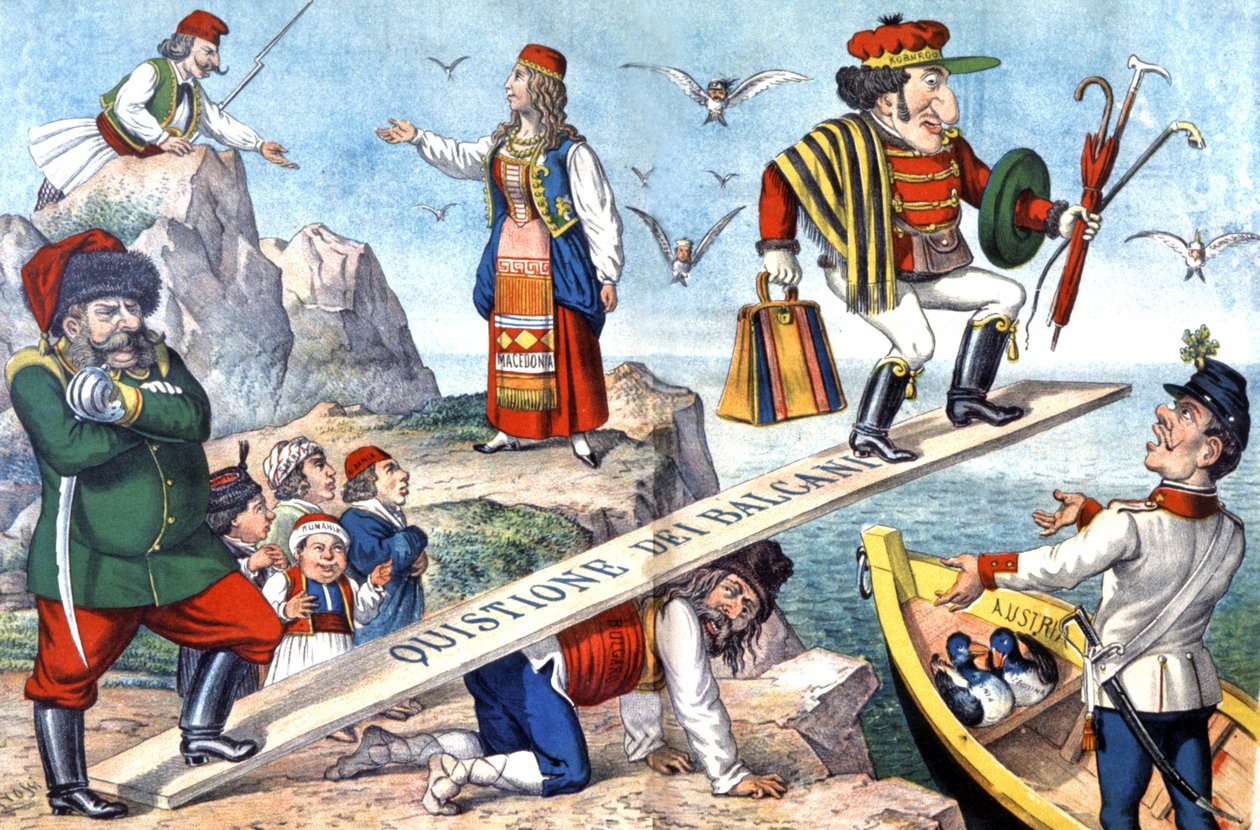 A Balkán kérdése, 1900 körül (illusztráció) alkotó: Augusto Grossi