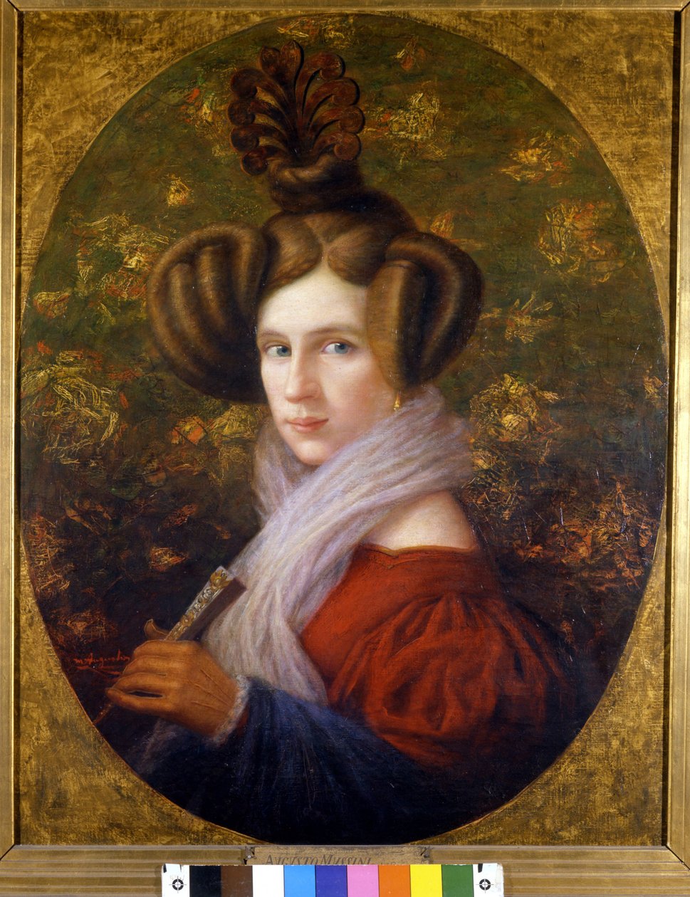 Giuseppe Verdi Margherita Barezzi (1814-1840) első feleségének portréja. A. Mussini festménye. Scala Múzeum. Milánó alkotó: Augusto Mussini