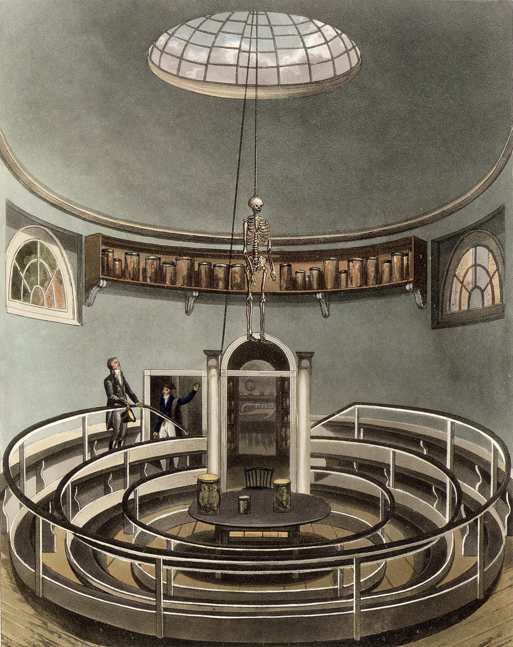 A Cambridge-i Anatómiai Színház belseje, a "The History of Cambridge"-ből, Joseph Constantine Stadler (1780-1812) metszete, kiadta R. Ackermann, 1815 (színes aquatinta). alkotó: Augustus Charles Pugin