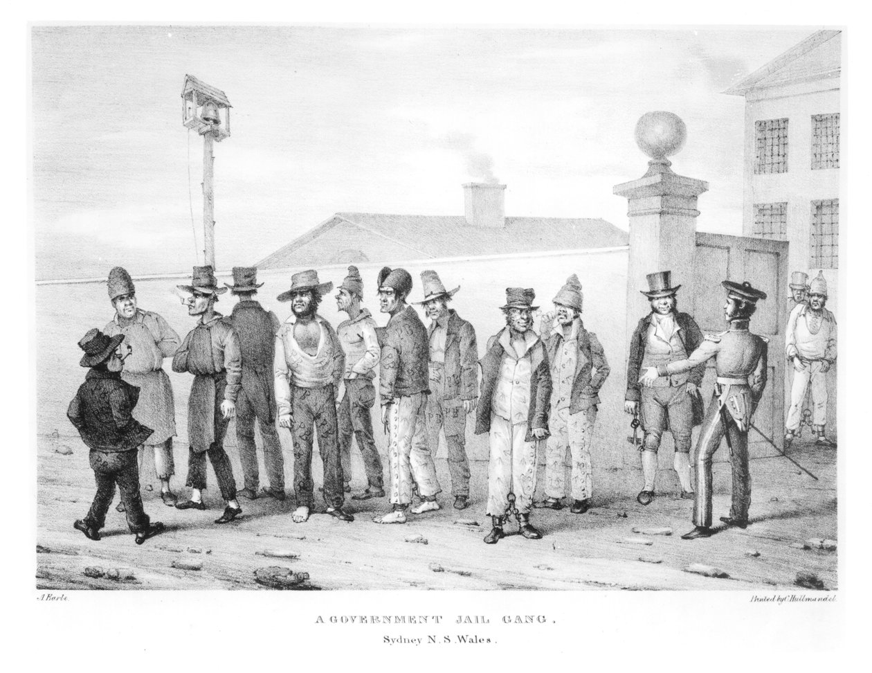 Kormányzati börtönbanda, Sydney, Új-Dél-Wales, 19. század alkotó: Augustus Earle