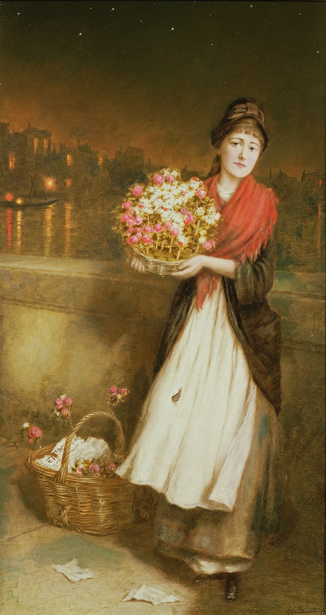 Egy londoni viráglány, 1877 alkotó: Augustus Edward Mulready