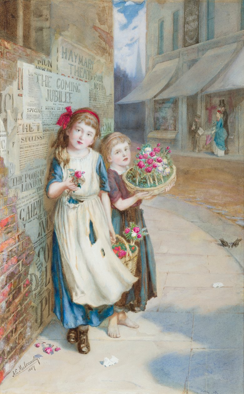 Kis virágárusok alkotó: Augustus Edward Mulready