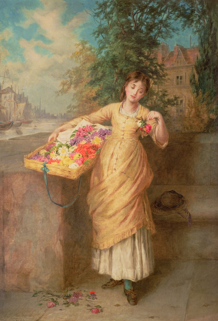 A virágárus, 1882 alkotó: Augustus Edward Mulready