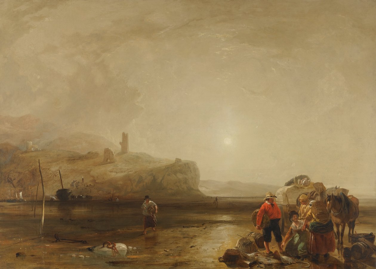Part menti jelenet figurákkal Alku a halakról alkotó: Augustus Wall Callcott