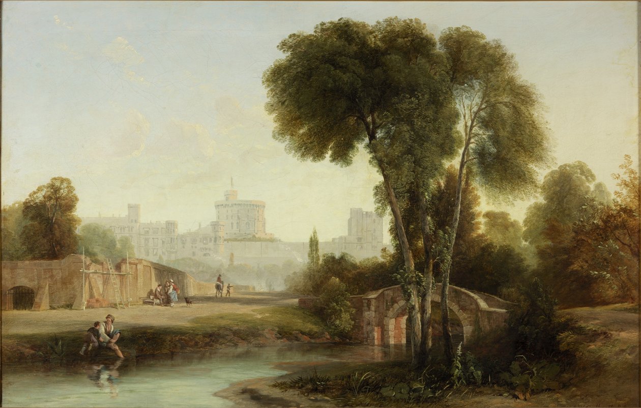 Windsori kastély a régi hídról alkotó: Augustus Wall Callcott