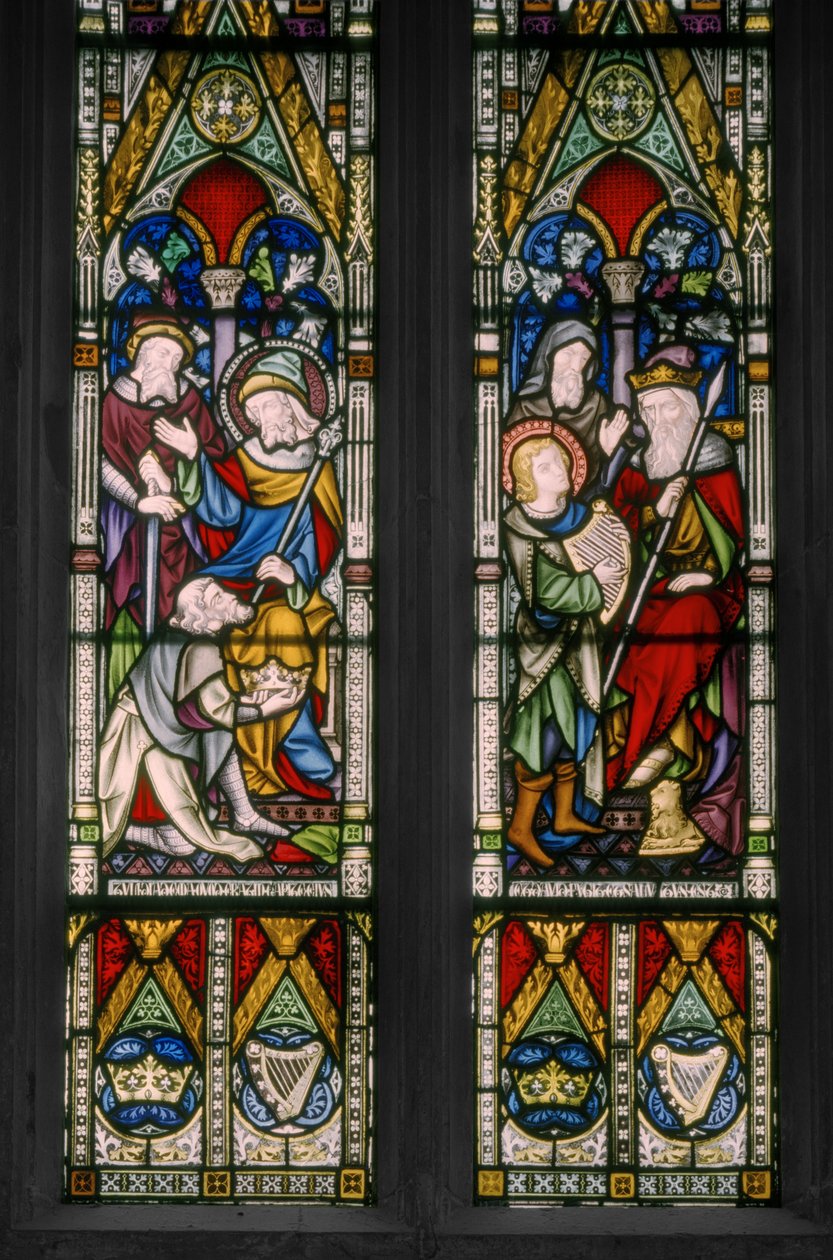 Dávid és Saul bibliai jelenetei, 1852 alkotó: Augustus Welby Northmore Pugin
