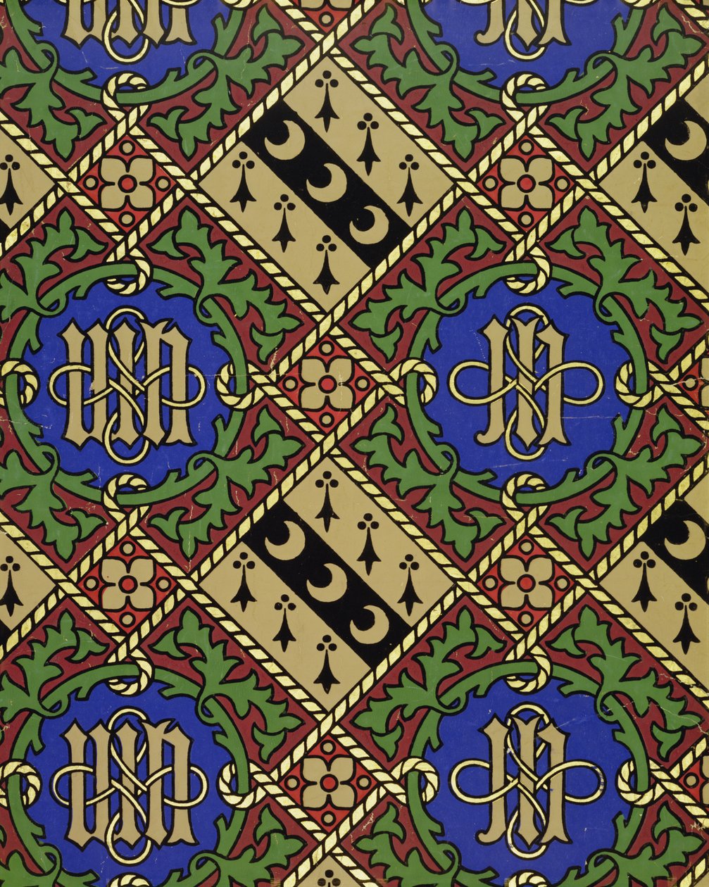 Gyémánt nyomtatás egyházi tapéta design alkotó: Augustus Welby Northmore Pugin