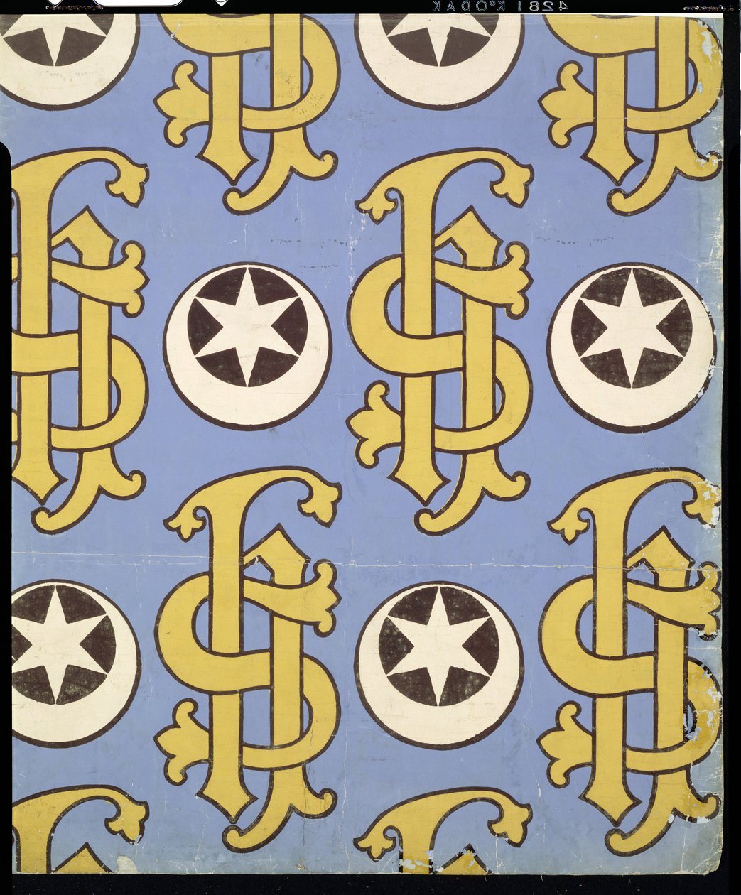 Star és Clef egyházi tapéta design alkotó: Augustus Welby Northmore Pugin