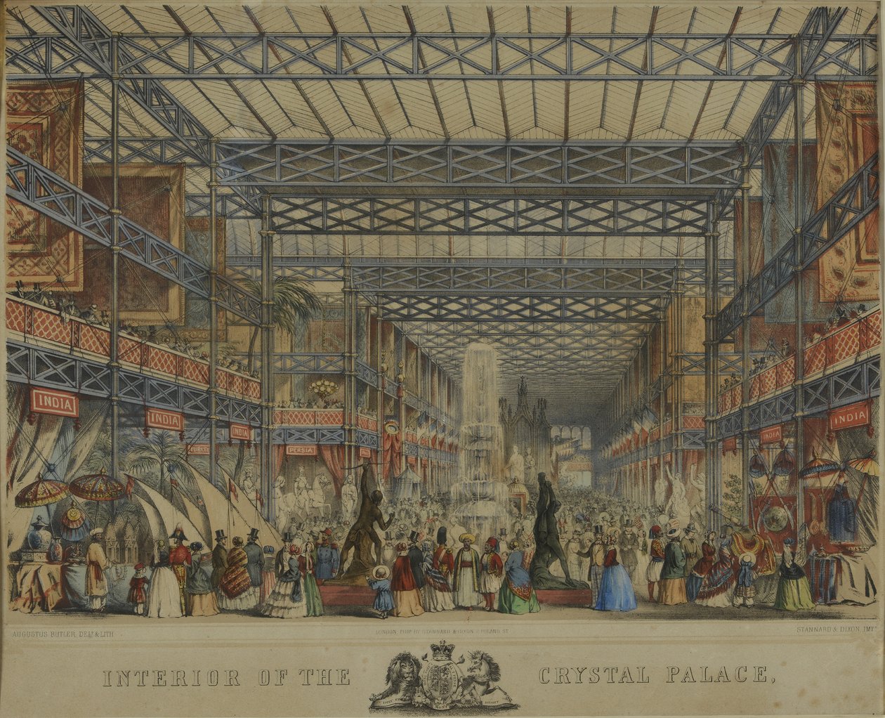 A Kristálypalota belseje, 1851 alkotó: Augustus Butler