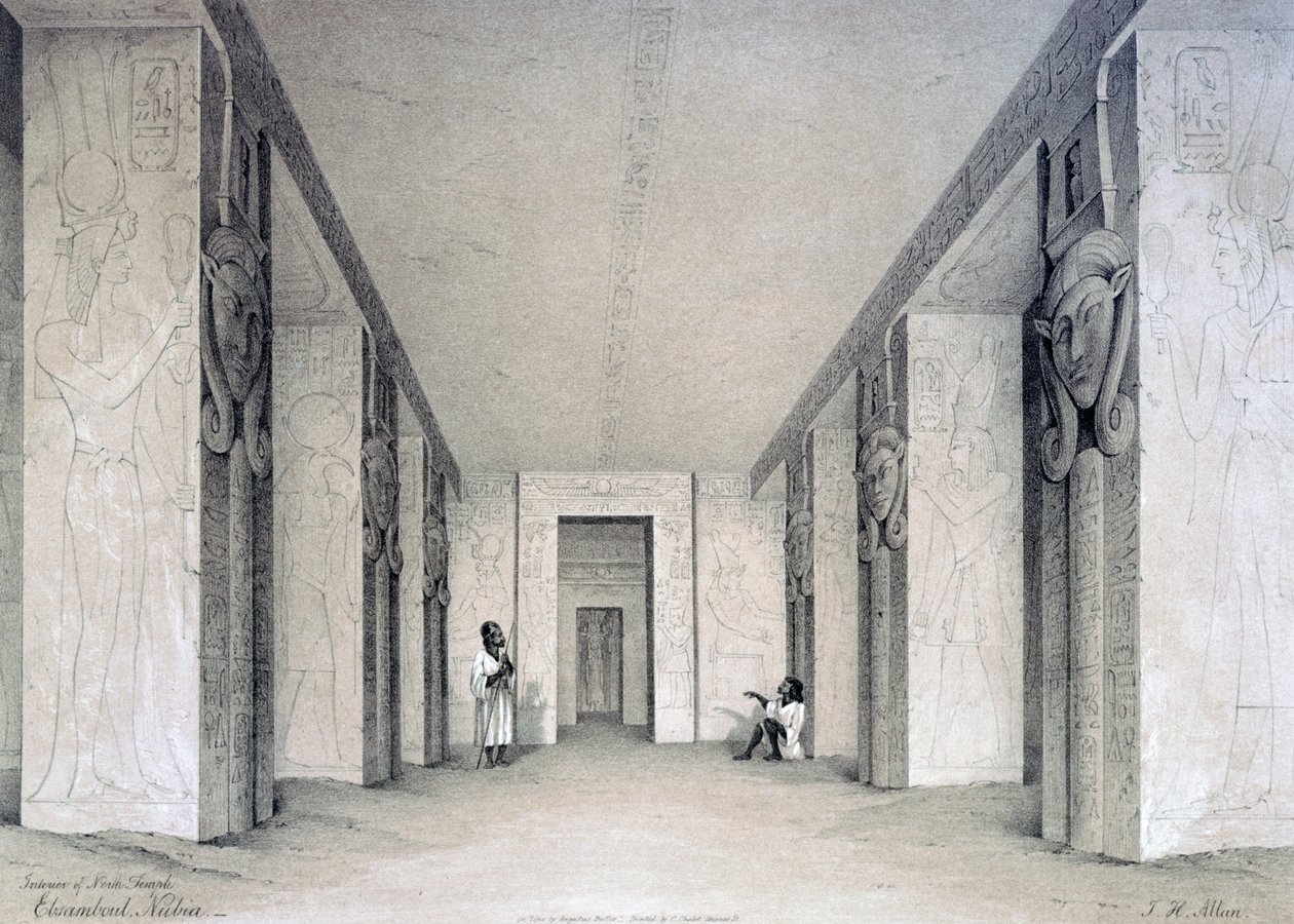 Az északi templom belseje, Ebsamboul, Núbia, Egyiptom, 19. század alkotó: Augustus Butler