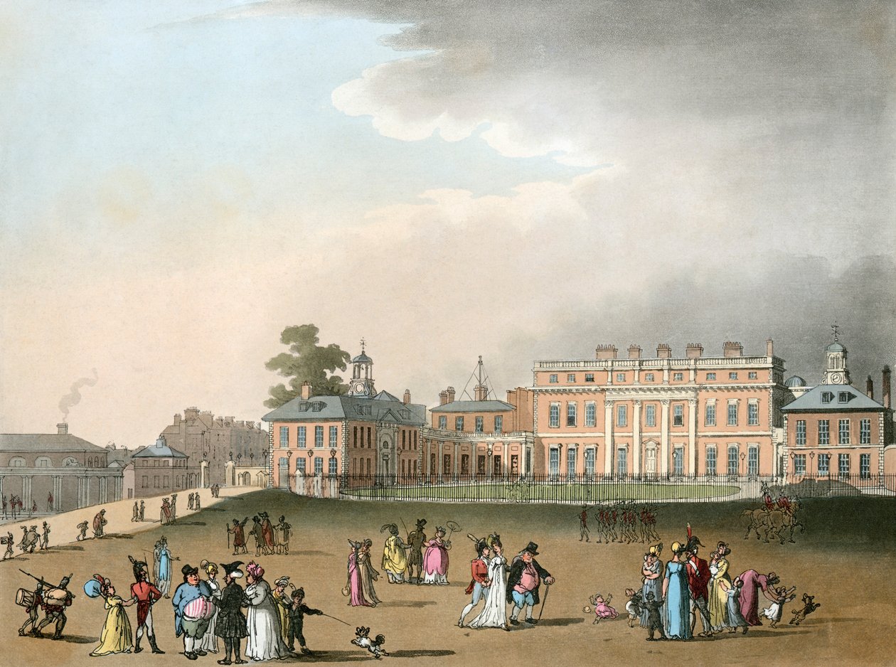 Buckingham-palota, London, 1809 alkotó: Augustus Charles Pugin