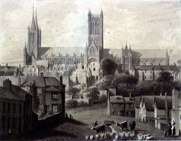 Lincoln katedrális délről alkotó: Augustus Charles Pugin