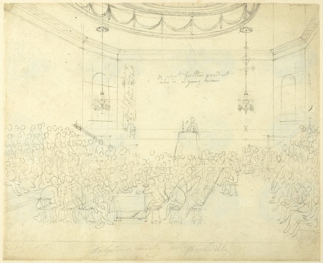 Tanulmány a Piccadilly-i Vitaközösség számára, London mikrokozmoszából alkotó: Augustus Charles Pugin