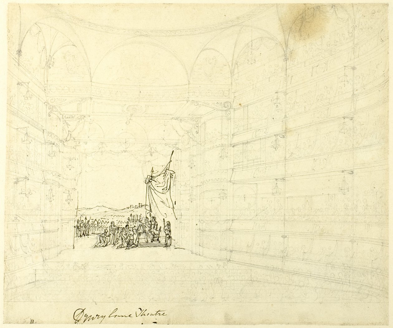 Tanulmány a Drurylane Színházhoz, London mikrokozmoszából alkotó: Augustus Charles Pugin